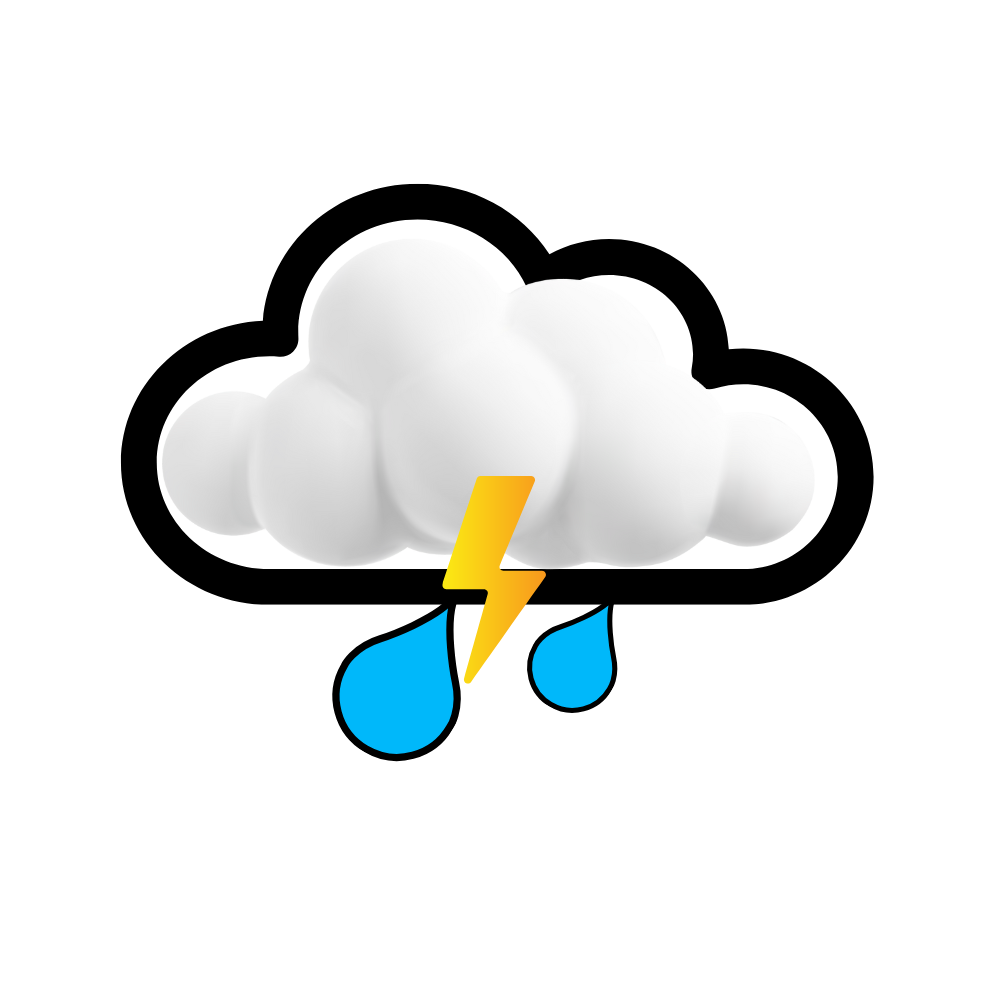 Light rain with thunderstorms
