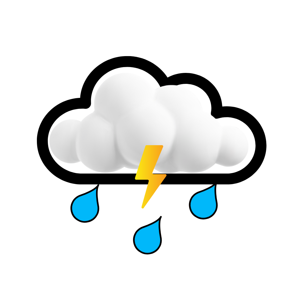 Moderate rain with thundershowers